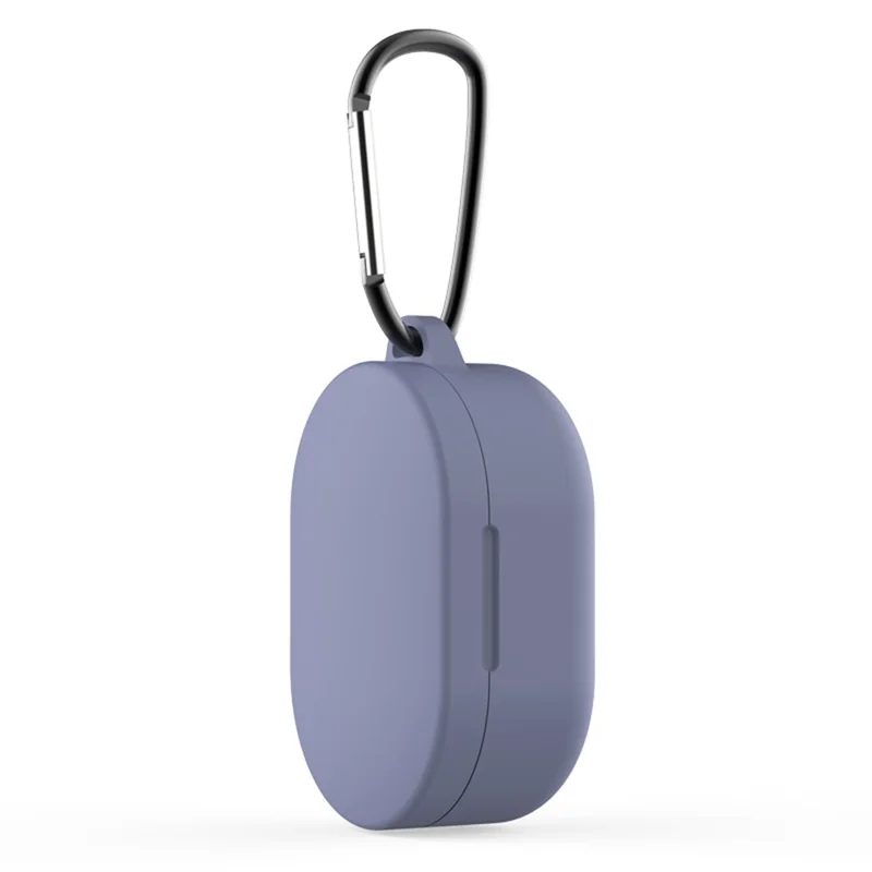 Bluetooth-compatible Earphone Silicone Protective Case Cover with Hook for Xiaomi Redmi AirDots 3 - Purple