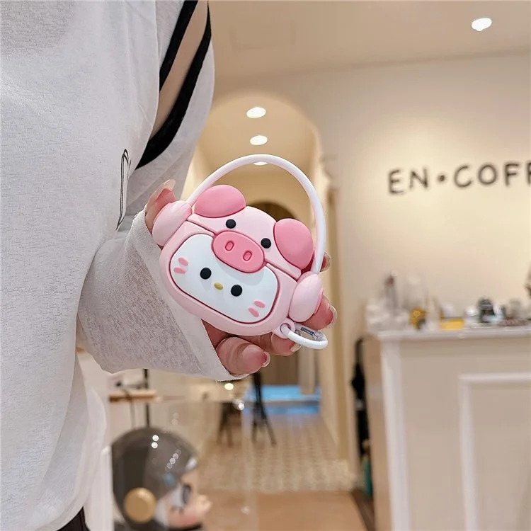 Para Apple Airpods 3 Cartoon Kitty Bluetooth Earphone Cover Soft Silicone Case with Hanging Buckle