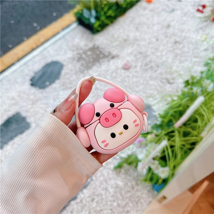 Para Apple Airpods 3 Cartoon Kitty Bluetooth Earphone Cover Soft Silicone Case with Hanging Buckle