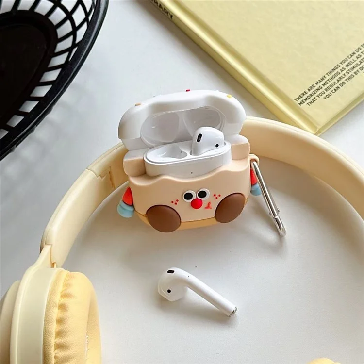Для Apple AirPods с зарядным футляром (2019) (2016) / AirPods с беспроводным зарядным футляром (2019) Мультяшный торт Силиконовый чехол с пряжкой