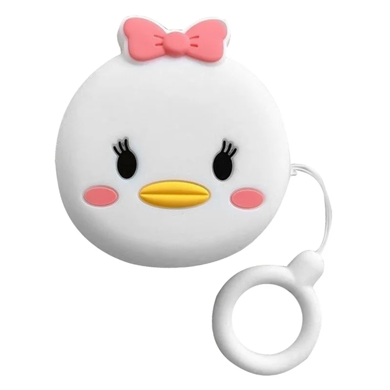 For Samsung Galaxy Buds FE Cartoon Silicone Case Bluetooth-compatible Earphone Dust-proof Cover - Pink Bowknot Duck