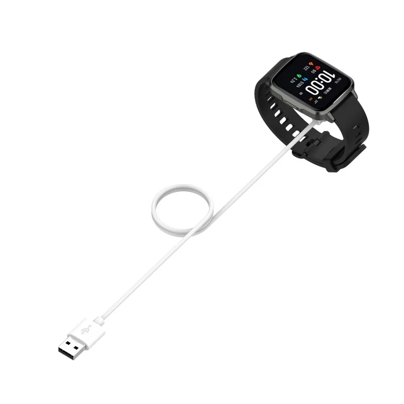 1m USB Charge Cable Smart Watch Magnetic Charger Adapter for Realme Watch 3 / Xiaomi Haylou GST LS09B / Willful IP68 / ID205L / SW021 - White