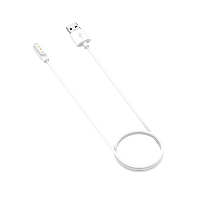 1m USB Charge Cable Smart Watch Magnetic Charger Adapter for Realme Watch 3 / Xiaomi Haylou GST LS09B / Willful IP68 / ID205L / SW021 - White