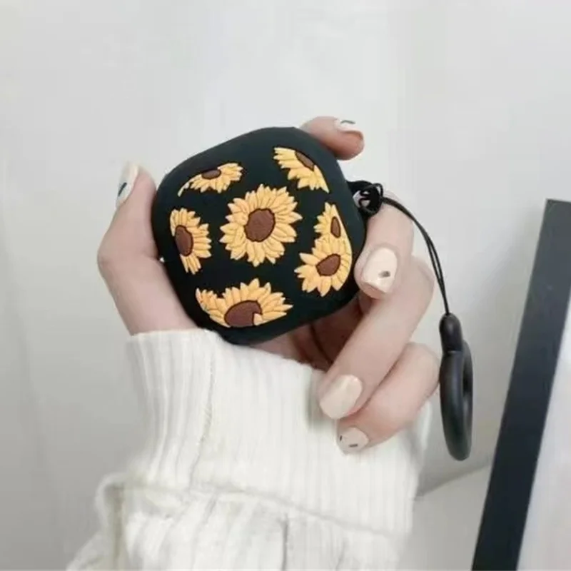 For Samsung Galaxy Buds2 Bluetooth-compatible Earphone Dust-Proof Cover Silicone Case - Sunflower