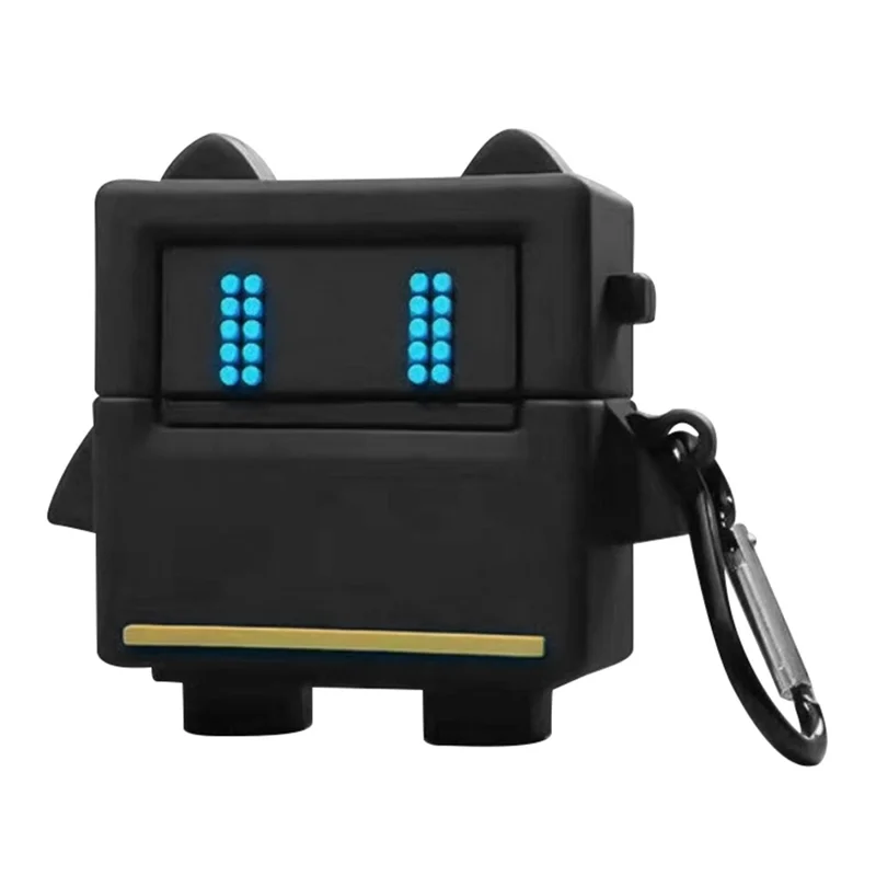 For Samsung Galaxy Buds FE Lovely Cartoon Bluetooth-compatible Earphone Silicone Anti-Drop Cover - Black Robot