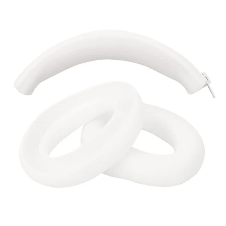 1 Pair For Anker Soundcore Life Q20i Headphone Soft Silicone Earpad Case Protector with Head Beam Sleeve - White