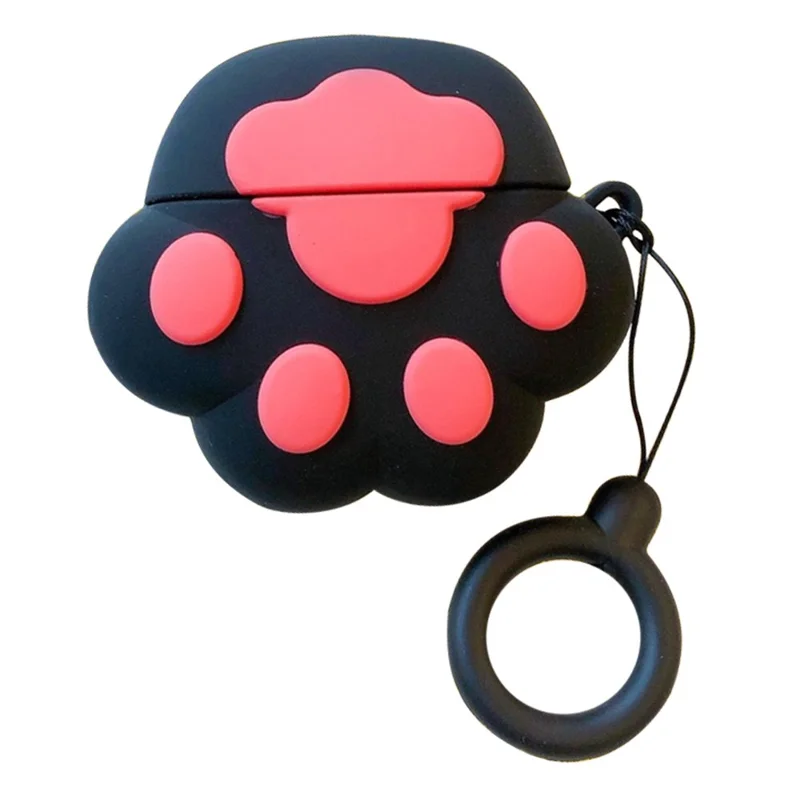 For Edifier X3 Bluetooth-compatible Earphone Silicone Cover Lovely Cartoon Anti-collision Case - Black Cat Paw