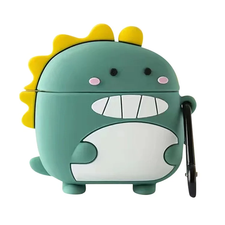 Pour Edifier X1 Écouteur Bluetooth Housse en Silicone Motif Cartoon Étui de Protection Anti-Poussière - Dinosaure Vert