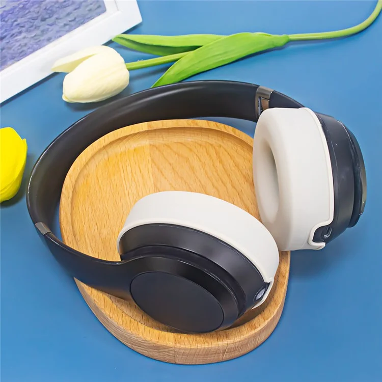 1 Coppia di Custodie in Silicone per Padiglioni Auricolari per Beats Solo 4 Cuffie On-Ear - Beige