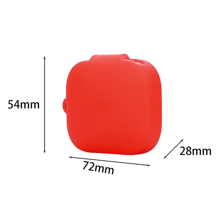 Para Xiaomi Redmi Buds 6S Silicone Case Bluetooth Earphone Cover with Hanging Buckle - Red