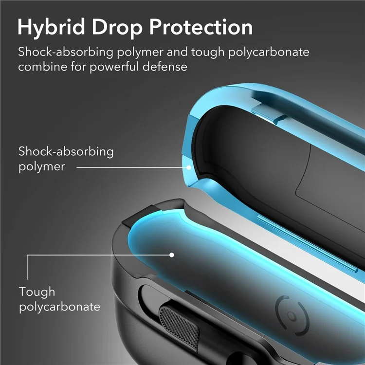 ESR Pulse Magnetic Lock Case for Apple AirPods Pro  /  Pro 2 Headset Cover with Strap - Black
