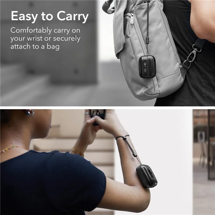 ESR Pulse Magnetic Lock Case for Apple AirPods Pro  /  Pro 2 Headset Cover with Strap - Black