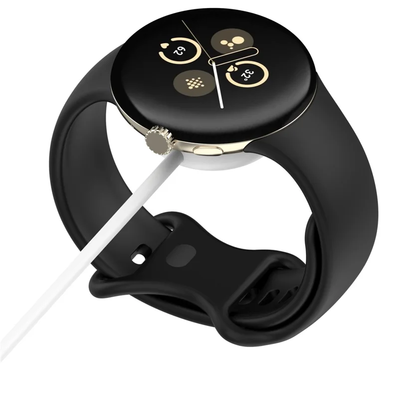 For Fitbit Ace LTE / Google Pixel Watch 3 / Pixel Watch 2 USB Cable Charging Dock Magnetic Watch Charger - White