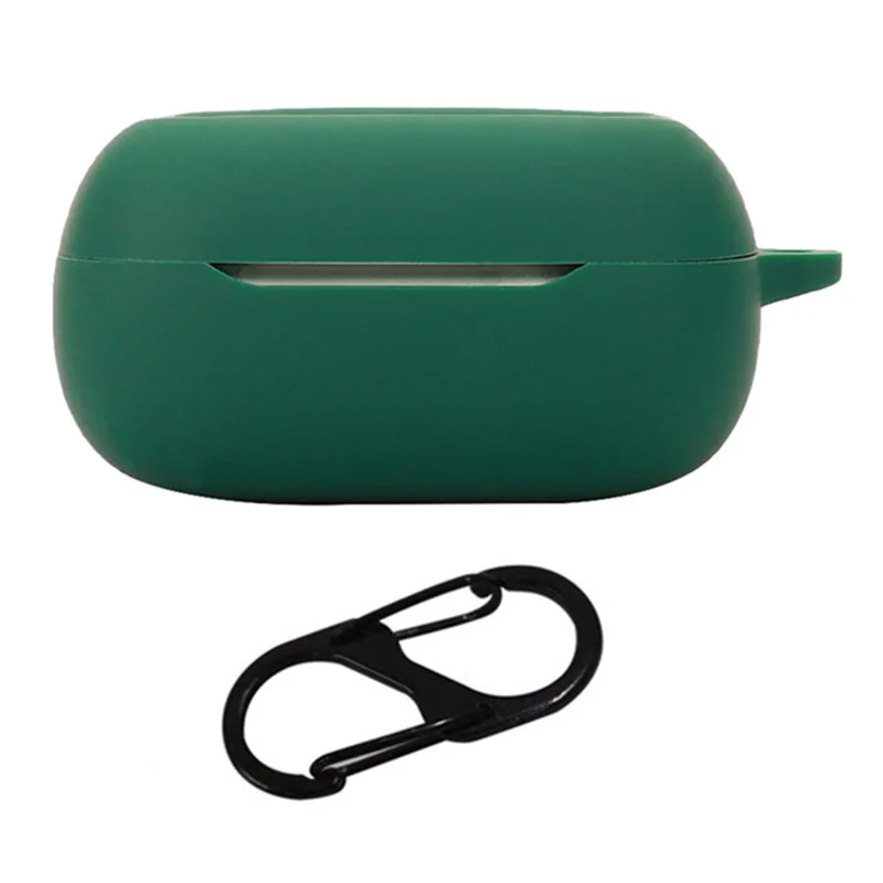 Pour JBL Live Beam 3 Étui en silicone Casque Bluetooth Housse de protection avec boucle de suspension - Vert noirâtre