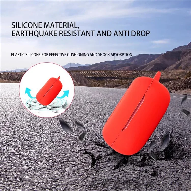 Para JBL Live Flex 3 Capa Antiimpacto de Silicone de Fone de Ouvido com Fivela Pendente - Vermelho