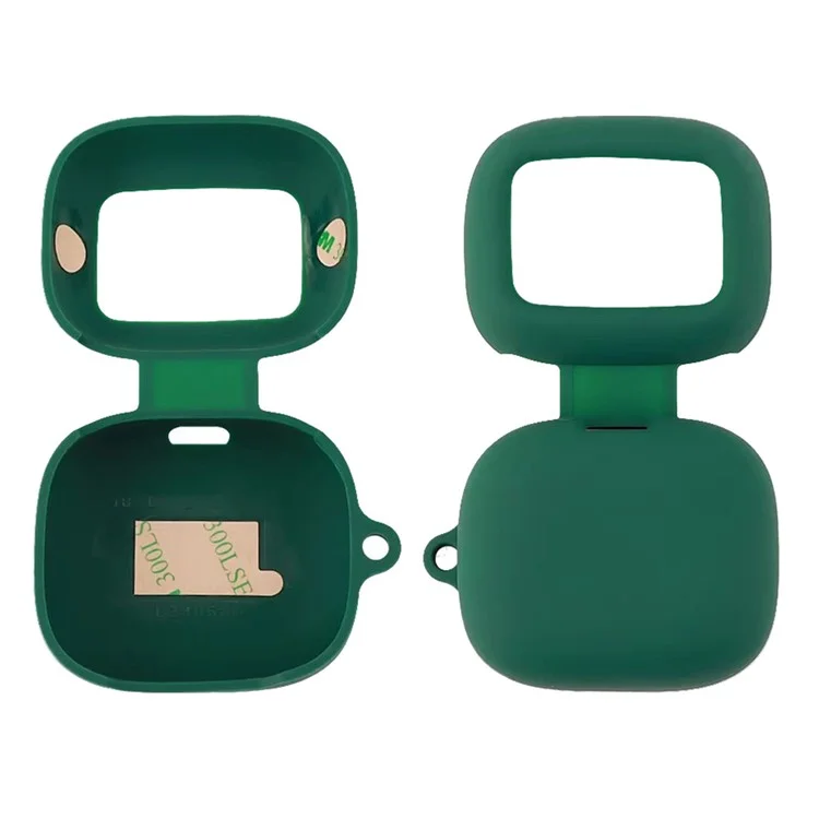 Para JBL Live Buds 3 Earbuds Case Silicone Protective Cover with Anti-Lost Buckle - Blackish Green