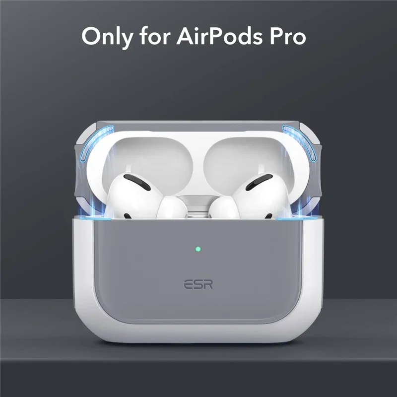 ESR Orbit Hybrid Series Magnetic Case for Apple AirPods Pro  /  Pro 2 Headset Protective Cover with Strap - White