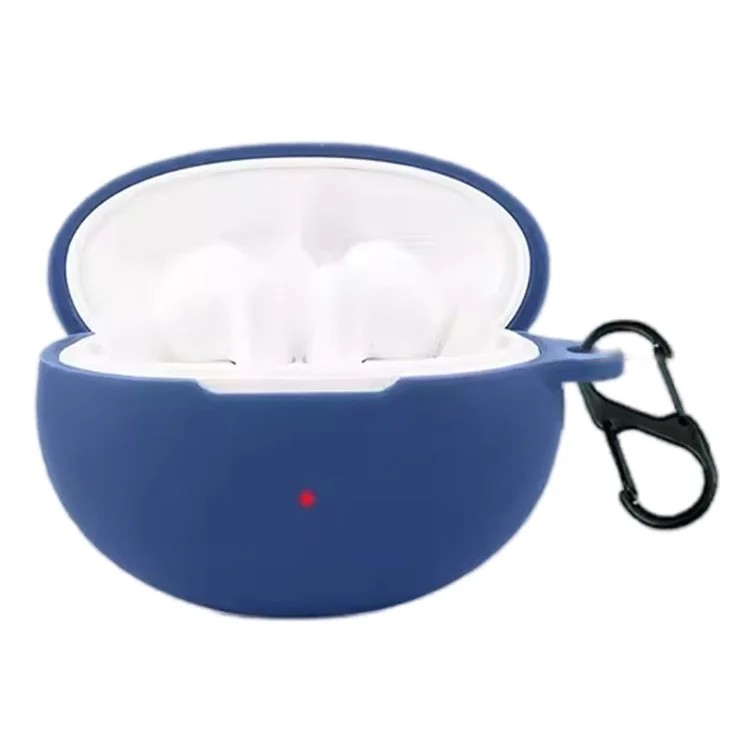 For Huawei Freebuds 6i Case Silicone Headset Anti-Fall Cover with Buckle - Dark Blue
