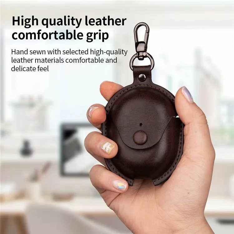 For Xiaomi Redmi Buds 4 Earphone Case PU Leather+PC Bluetooth-compatible Earbud Protective Cover - Dark Brown