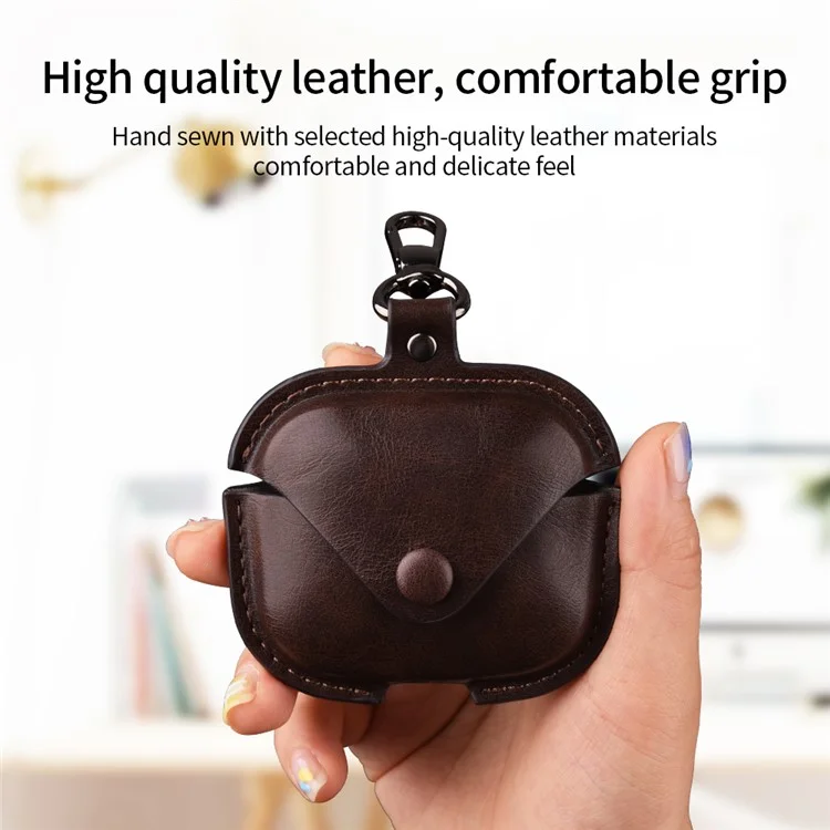 For Xiaomi Redmi Buds 5 Earphone Case PU Leather+PC Bluetooth-compatible Earbud Protective Cover - Red
