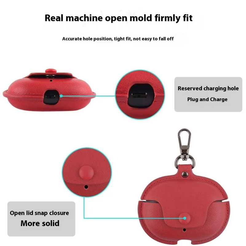Fodral för laddningslåda till Beats Studio Buds Skyddsfodral i PU-läder + PC Bluetooth-kompatibelt Hörlursfodral - Grön