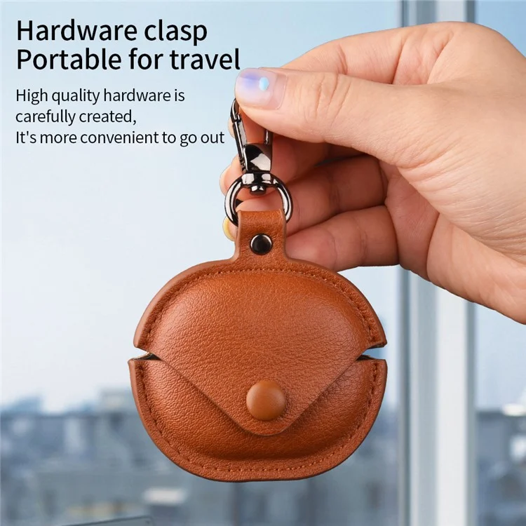 For Xiaomi Redmi Buds 4 Lite Earphone Case PU Leather+PC Bluetooth-compatible Earbud Protective Cover - Brown