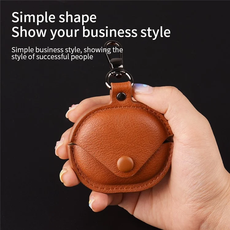 For Xiaomi Redmi Buds 4 Lite Earphone Case PU Leather+PC Bluetooth-compatible Earbud Protective Cover - Brown