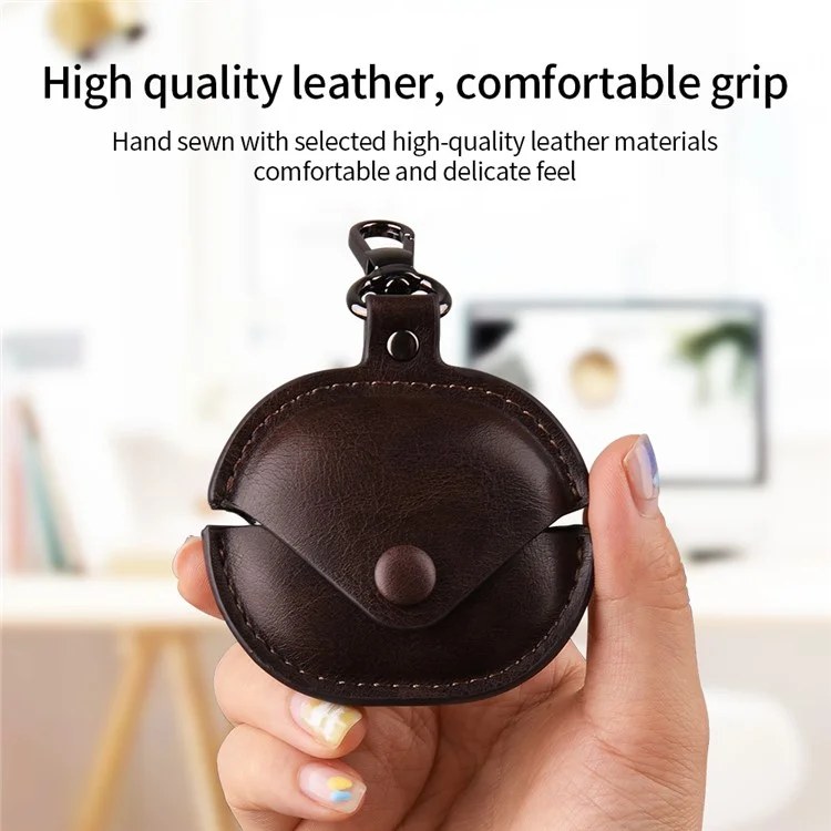 For Xiaomi Redmi Buds 4 Lite Earphone Case PU Leather+PC Bluetooth-compatible Earbud Protective Cover - Brown