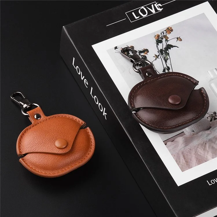 For Xiaomi Redmi Buds 4 Lite Earphone Case PU Leather+PC Bluetooth-compatible Earbud Protective Cover - Brown