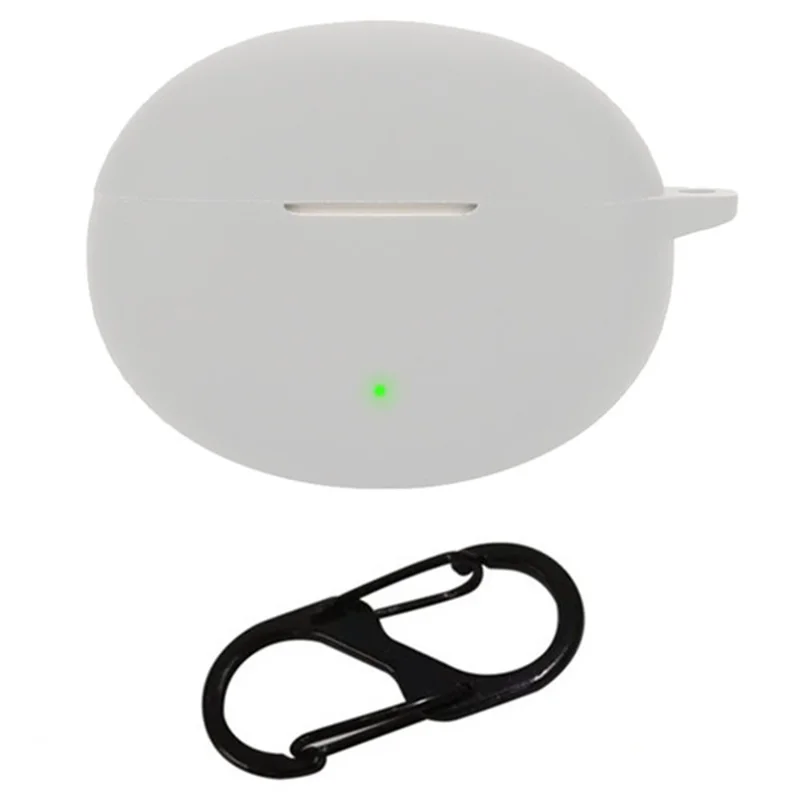 For OnePlus Nord Buds 3 Pro Case Soft Silicone Shockproof Earphone Sleeve Cover with Buckle - Grey