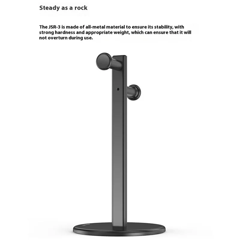 JIUSHARK JSR-3 Soporte de Escritorio para Auriculares Sencillo de Aleación de Aluminio, Soporte Dual para Auriculares de Juego - Plata