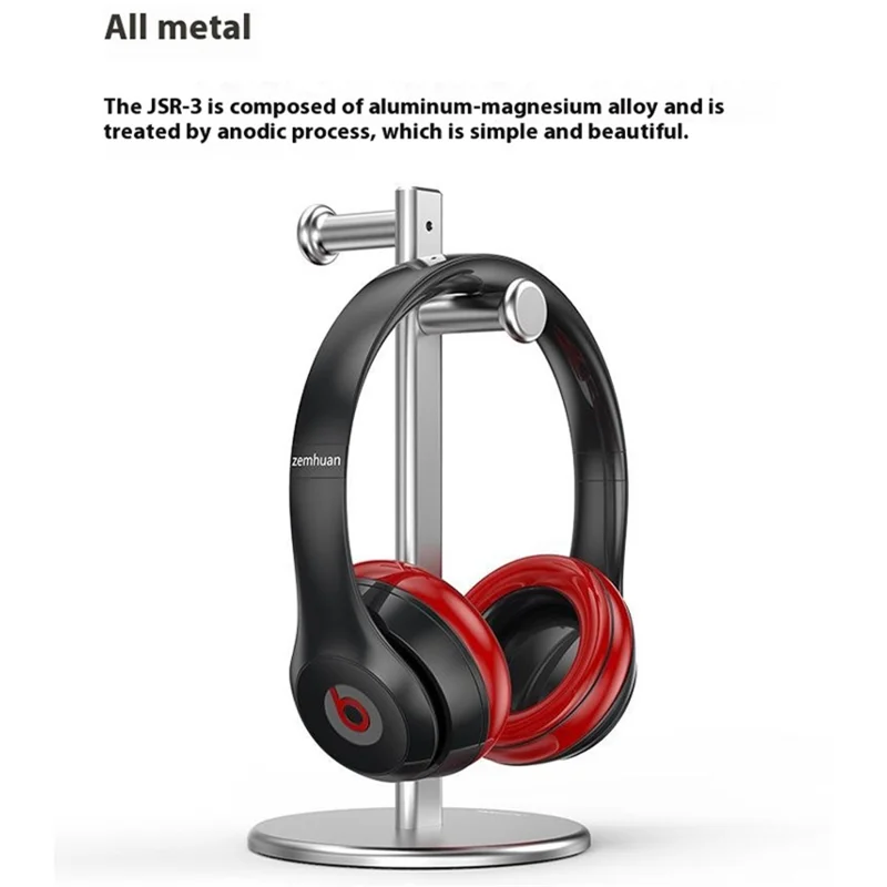 JIUSHARK JSR-3 Headphone Desktop Stand Simple Aluminum Alloy Dual Gaming Headset Holder Rack - Black