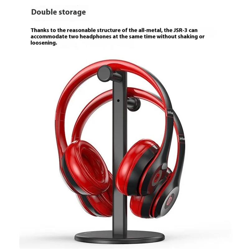 JIUSHARK JSR-3 Headphone Desktop Stand Simple Aluminum Alloy Dual Gaming Headset Holder Rack - Black