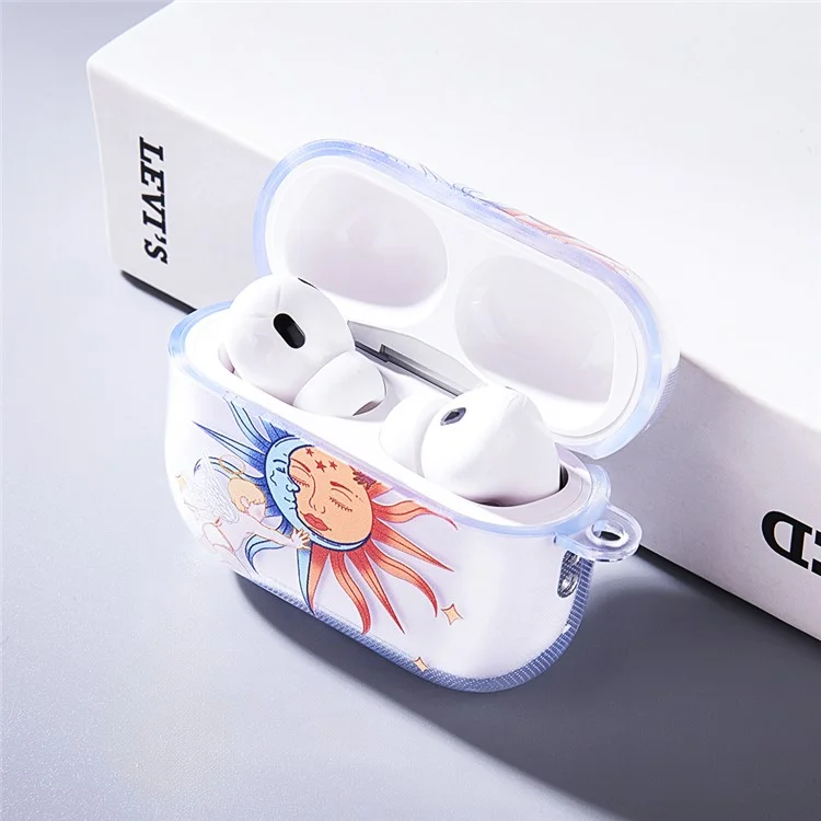 Per la custodia di ricarica Apple AirPods Pro, custodia con motivo stampato TWS Earbuds TPU - Angel Sun / Trasparente