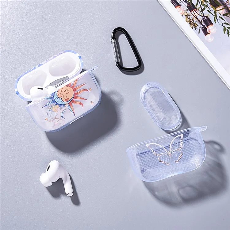 Per la custodia di ricarica Apple AirPods Pro, custodia con motivo stampato TWS Earbuds TPU - Angel Sun / Trasparente