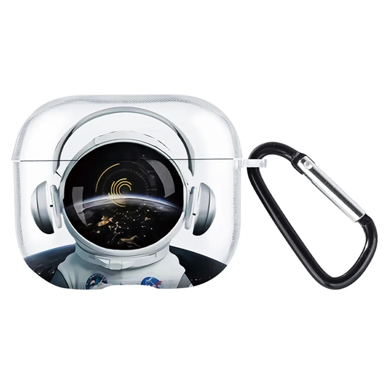 For Apple AirPods 3 Charging Case Cover Bluetooth-compatible Earbuds TPU Case Pattern Print - Spaceman / Transparent