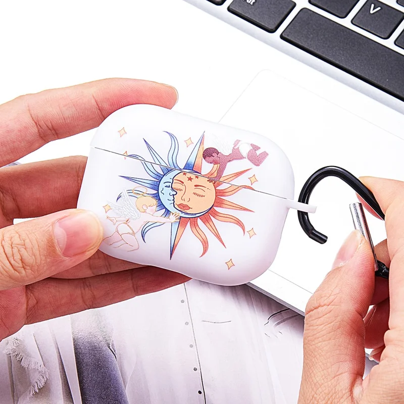 For Apple AirPods 3 Charging Case Cover Bluetooth-compatible Earbuds TPU Case Pattern Print - Spaceman / Transparent