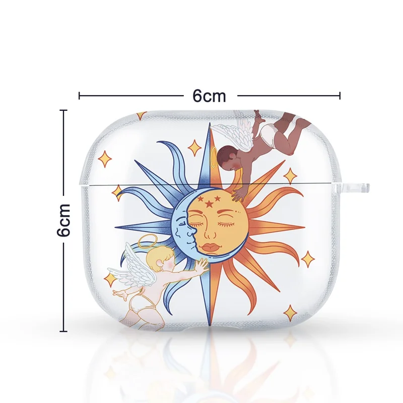 For Apple AirPods 3 Charging Case Cover Bluetooth-compatible Earbuds TPU Case Pattern Print - Spaceman / Transparent