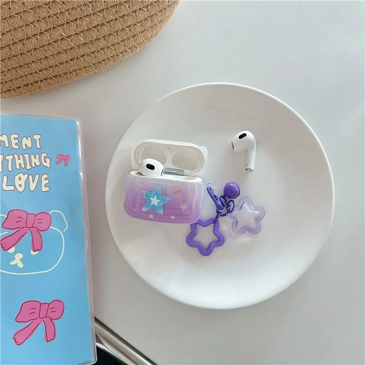 Для Apple AirPods 3 Bluetooth Earphones Cover Star Design TPU Case with Pendant
