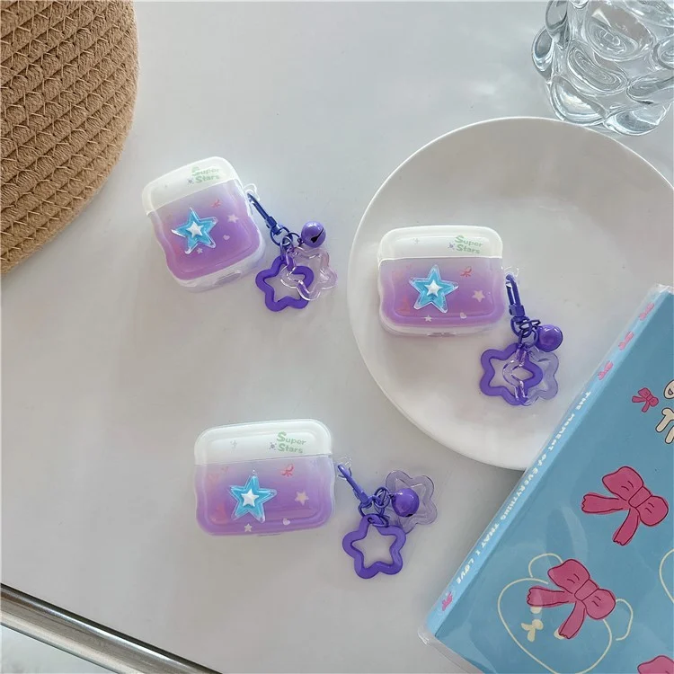Для Apple AirPods 3 Bluetooth Earphones Cover Star Design TPU Case with Pendant