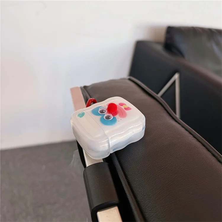 Pour le boîtier de recharge sans fil AirPods d'Apple (2019) / AirPods avec boîtier de recharge (2019) / (2016) Étui TPU coloré de clown avec boucle annulaire