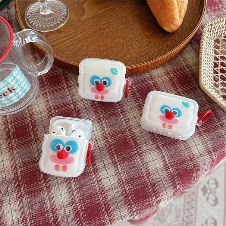Pour le boîtier de recharge sans fil AirPods d'Apple (2019) / AirPods avec boîtier de recharge (2019) / (2016) Étui TPU coloré de clown avec boucle annulaire