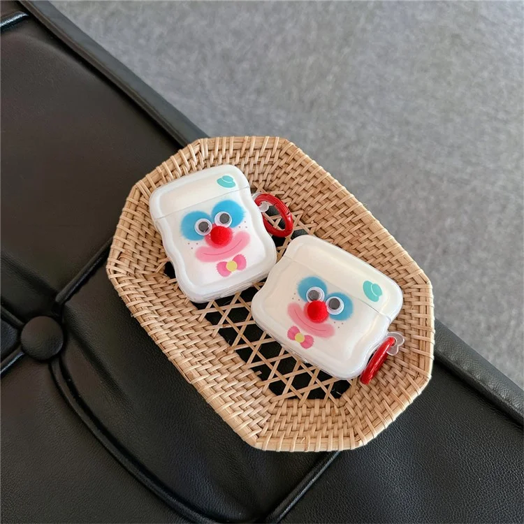 Pour le boîtier de recharge sans fil AirPods d'Apple (2019) / AirPods avec boîtier de recharge (2019) / (2016) Étui TPU coloré de clown avec boucle annulaire