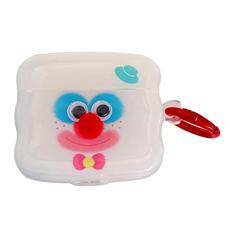 Para funda de auriculares Bluetooth AirPods 3 de Apple, funda de TPU con dibujo de payaso colorido y hebilla de anillo