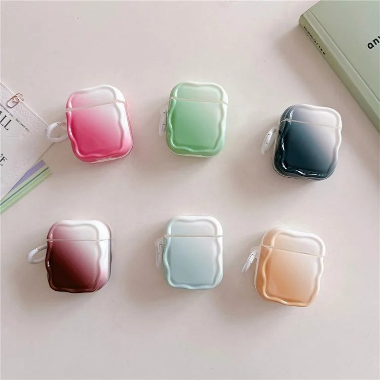 For Apple AirPods with Wireless Charging Case (2019) / AirPods with Charging Case (2019) / (2016) IMD Earphone TPU Case with Buckle - Wine Red