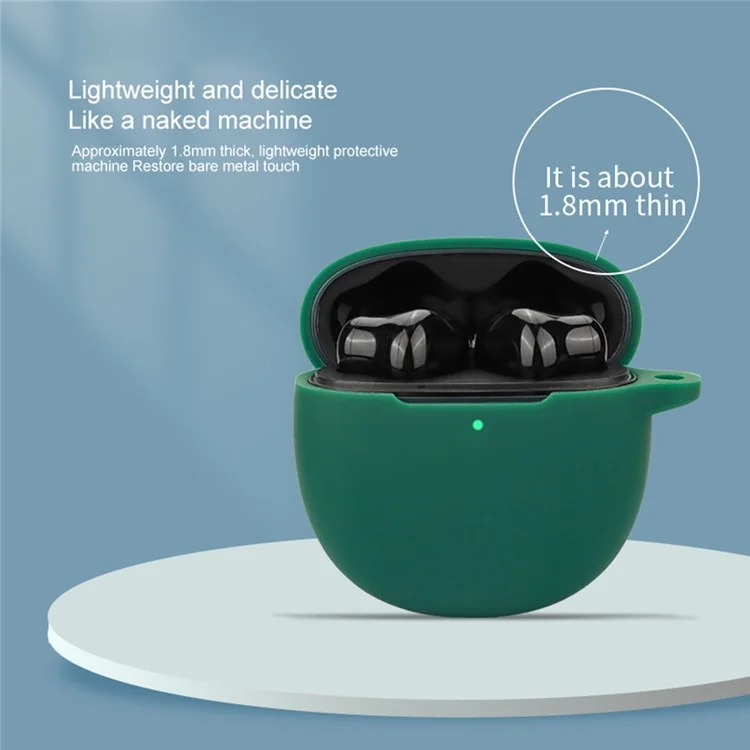 Pour le boîtier des écouteurs vivo TWS A1 Pro Étui en silicone avec boucle - Vert noirâtre