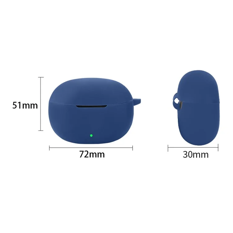 For vivo iQOO TWS 1i Case Soft Silicone Bluetooth-compatible Earphone Protective Cover with Buckle - Dark Blue