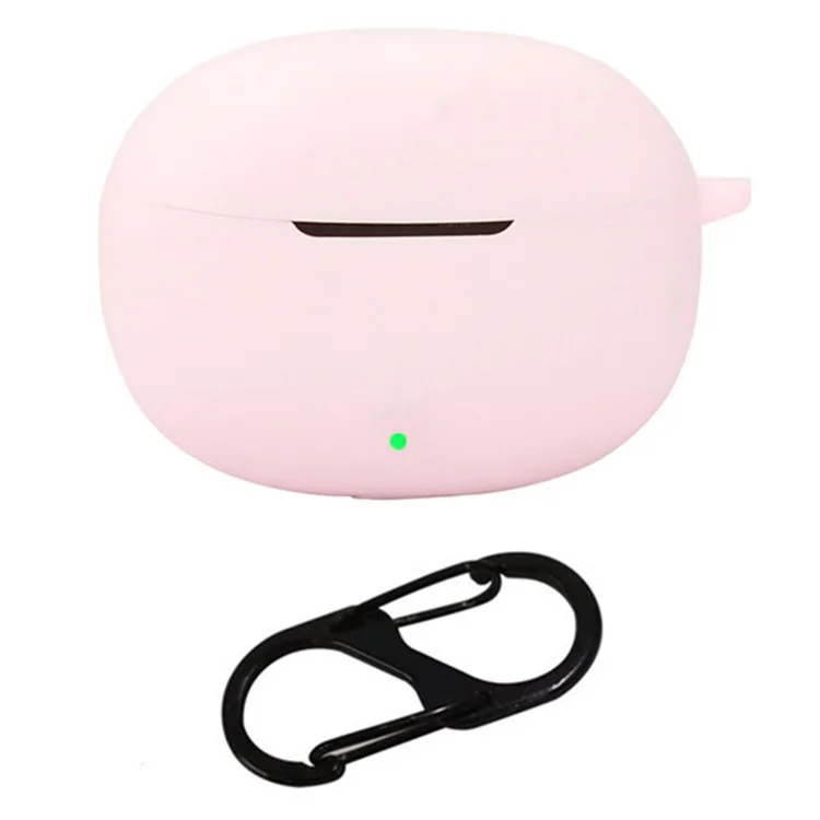 For vivo iQOO TWS 1i Case Soft Silicone Bluetooth-compatible Earphone Protective Cover with Buckle - Pink