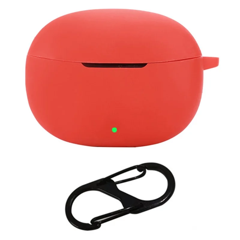 For vivo iQOO TWS 1i Case Soft Silicone Bluetooth-compatible Earphone Protective Cover with Buckle - Red