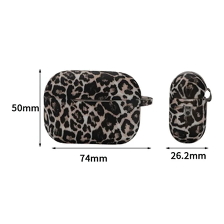 Per Apple AirPods Pro 2 Custodia per la ricarica della custodia Leopard Print Pattern TWS Earbuds Custodia in silicone con fibbia